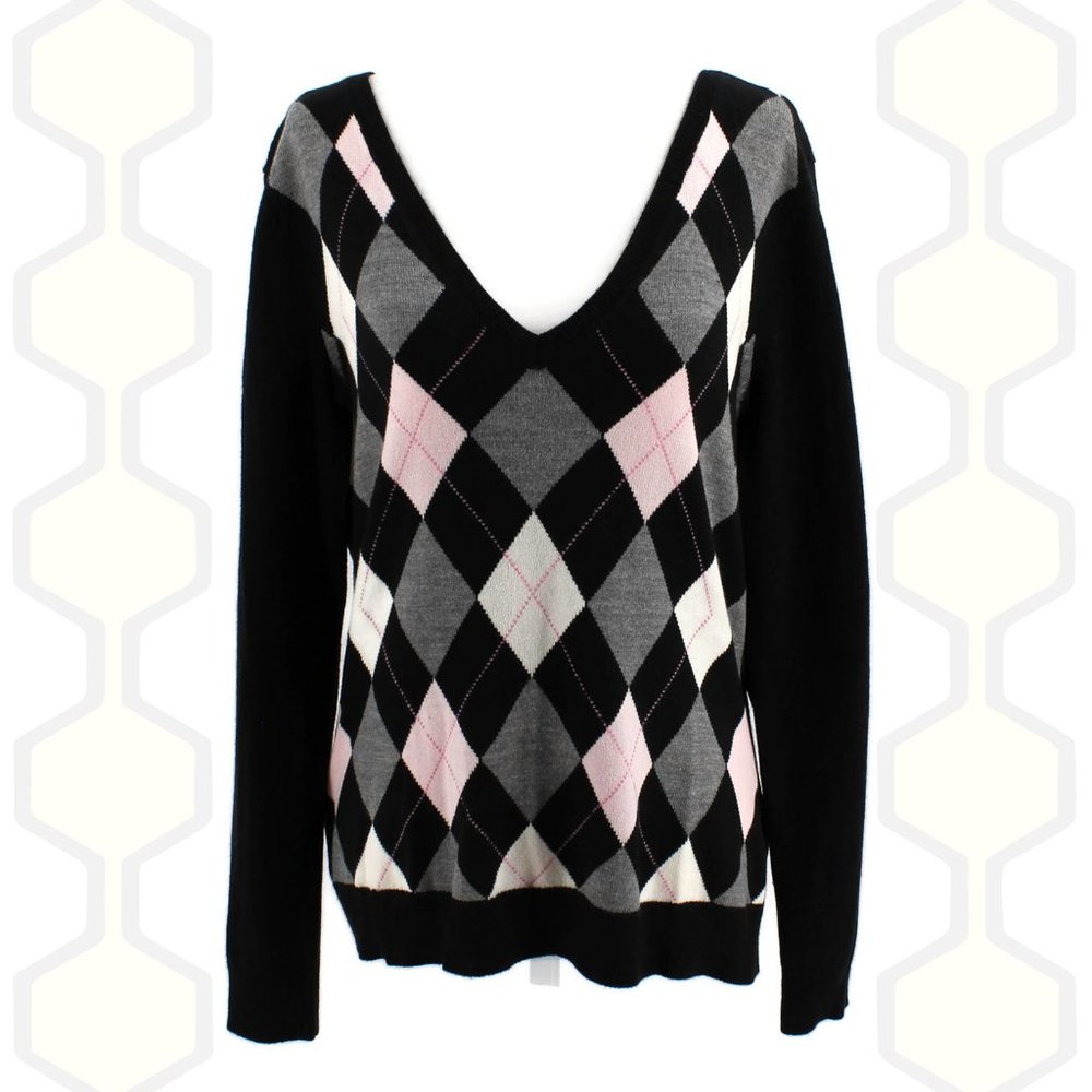🐝 3/$25 New York & Company Sweater Black Pink L